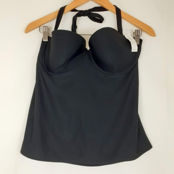 OLD NAVY BLACK Underwire Tankini Swimsuit Top XL - Picture 2 of 7